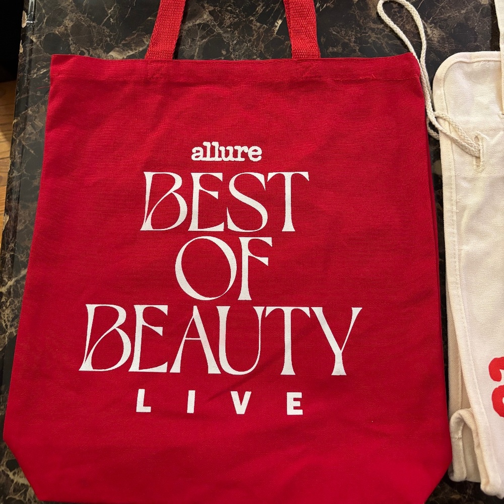 Allure best of beauty canvas tote bag